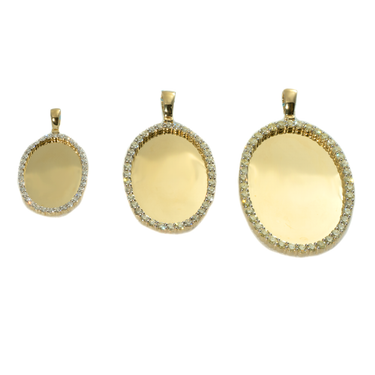 Copy of Diamond Oval Memory Pendant in 10k Yellow Gold 5.44 Ctw